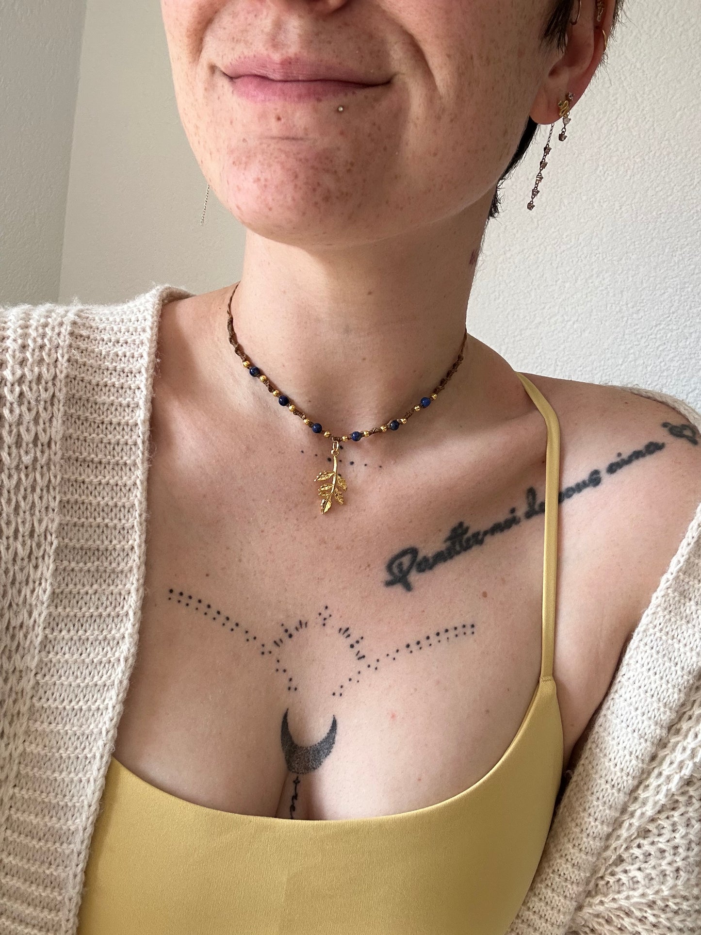 Collier feuille d’azur
