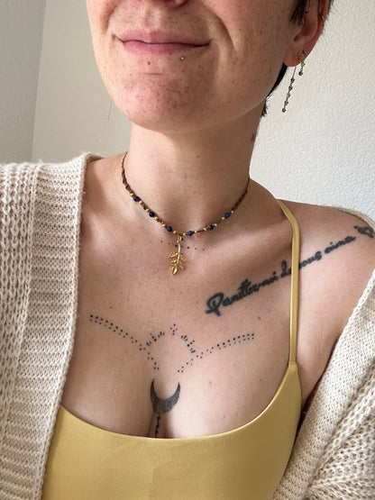 Collier feuille d’azur