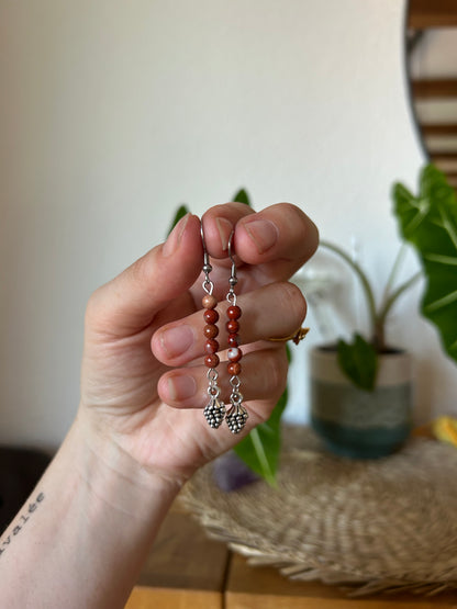 Boucle d’oreille forêt rouge