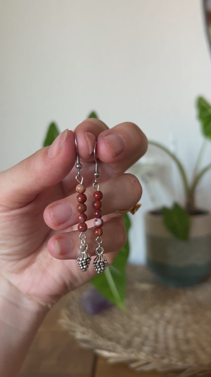 Boucle d’oreille forêt rouge